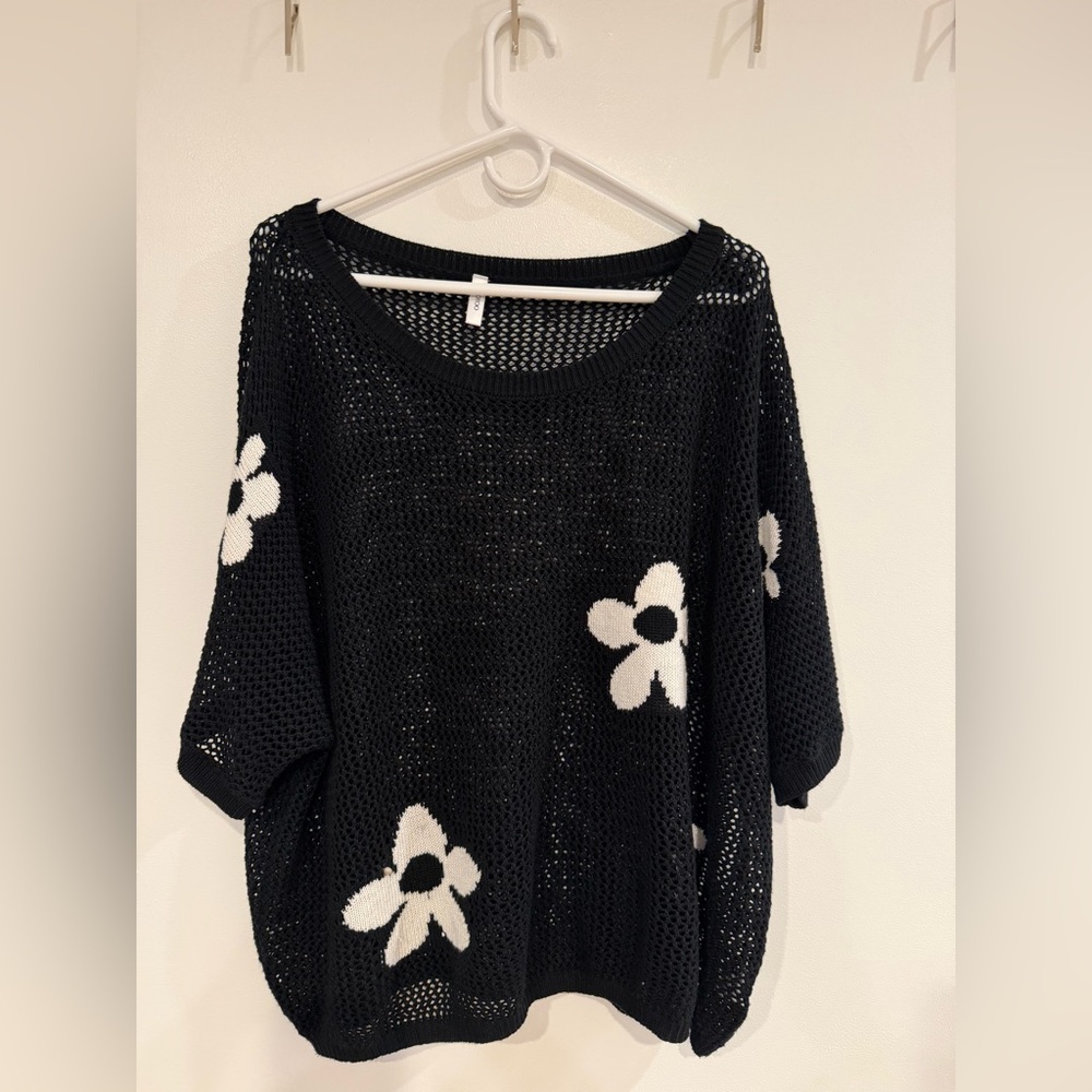 Dokotoo Black Mesh Sweater